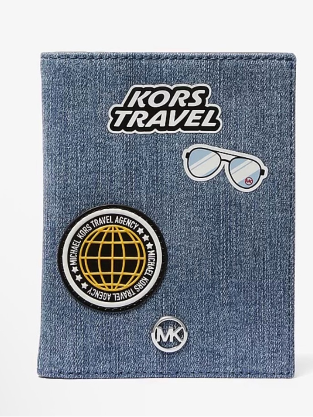 Michael Kors JetSet Blue Denim Travel Passport Holder